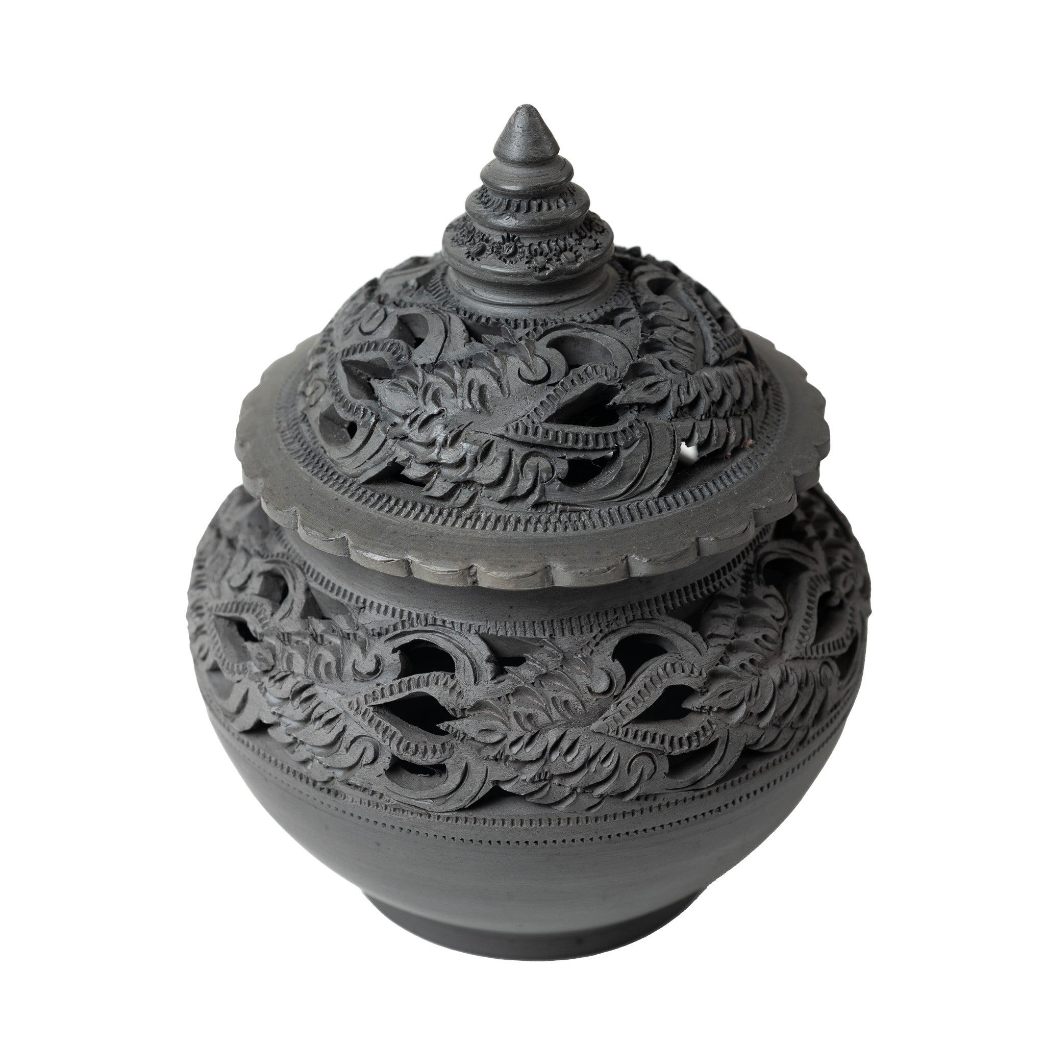 Charcoal Grey Tealight Holder - Willow Tree DecorCB266