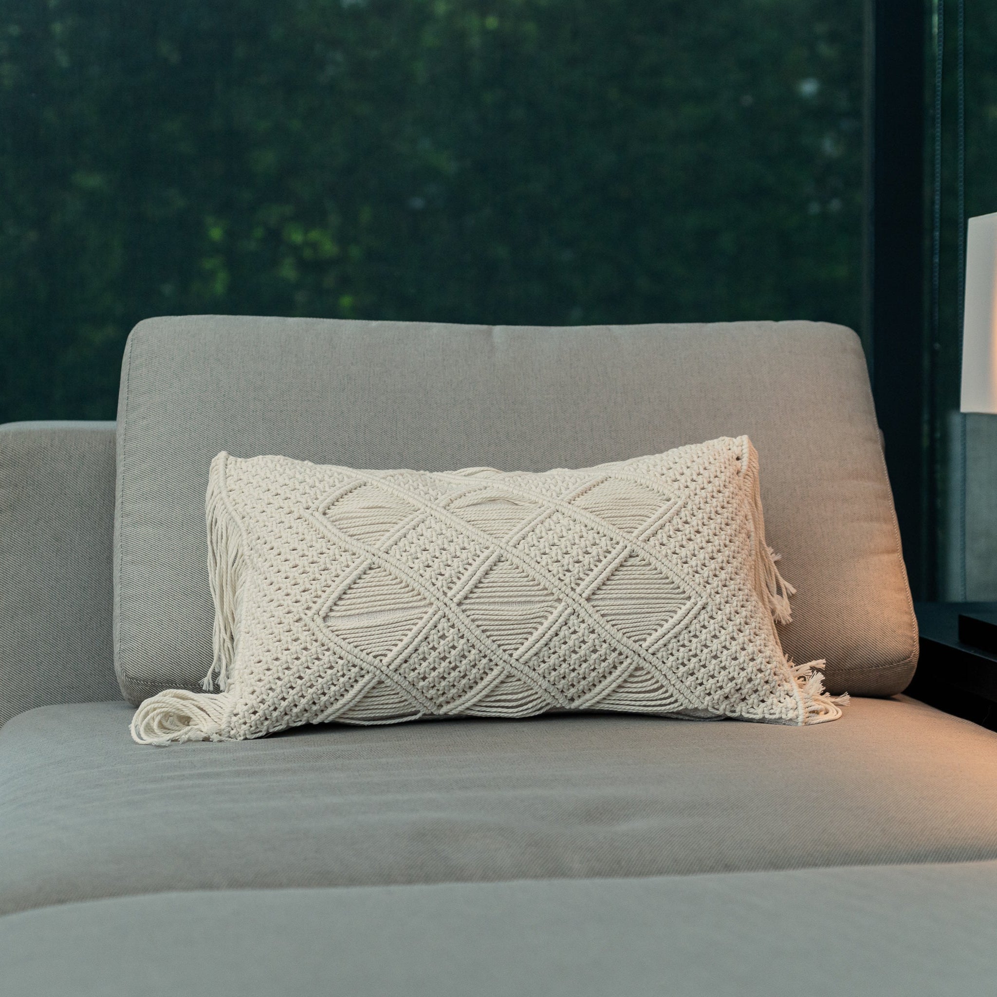 Macrame Cushion Cover (48x28cm) - Willow Tree DecorSF70