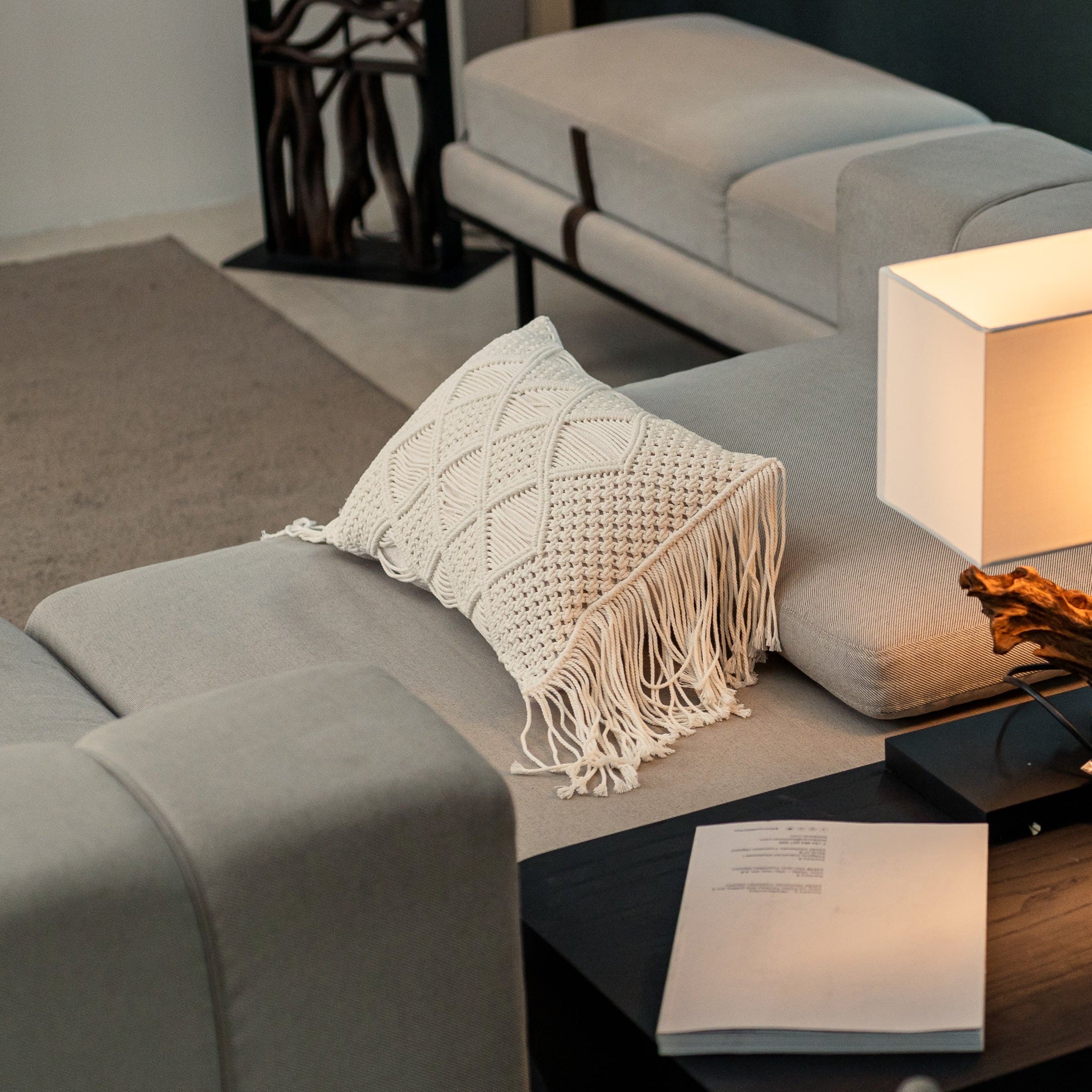 Macrame Cushion Cover (48x28cm) - Willow Tree DecorSF70