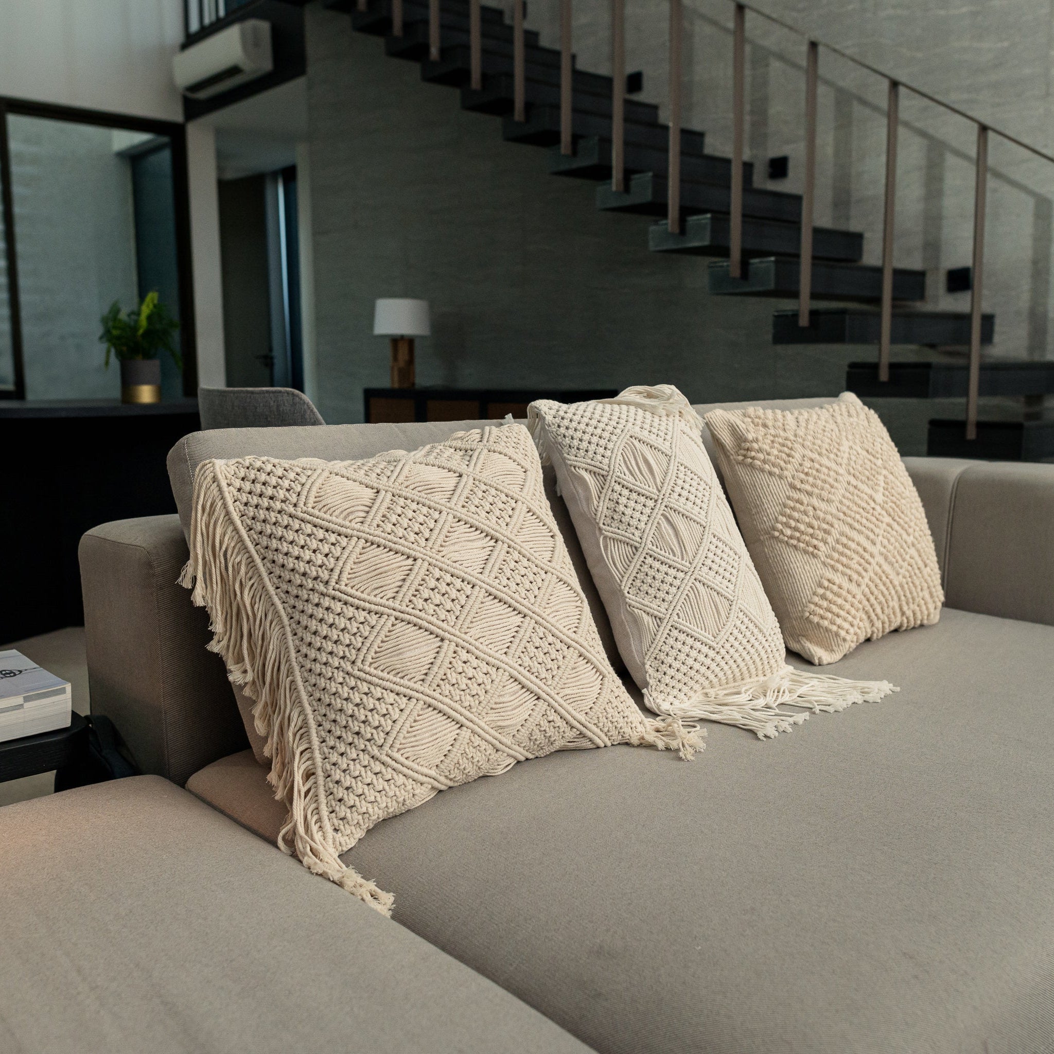 Macrame Cushion Cover (45x45cm) - Willow Tree DecorSF207