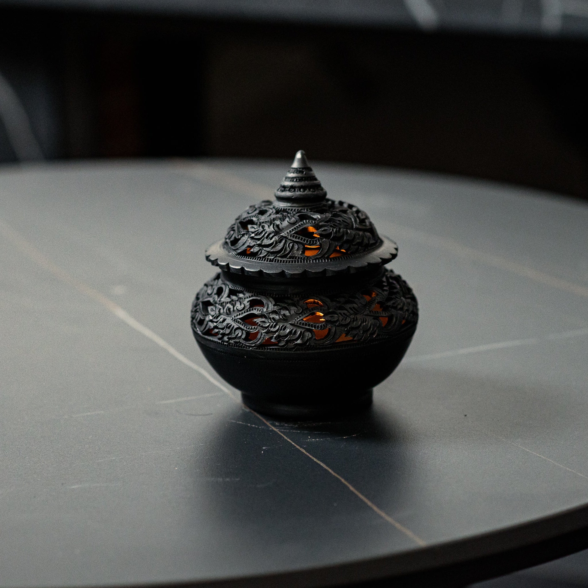 Midnight Black Tealight Holder - Willow Tree DecorCB267