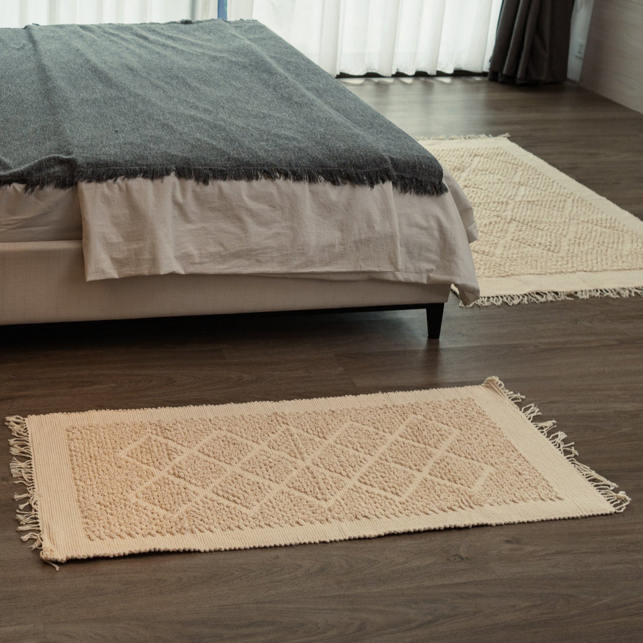 Hand - woven Neutral Hall Rug (52x130cm) - Willow Tree DecorSF150