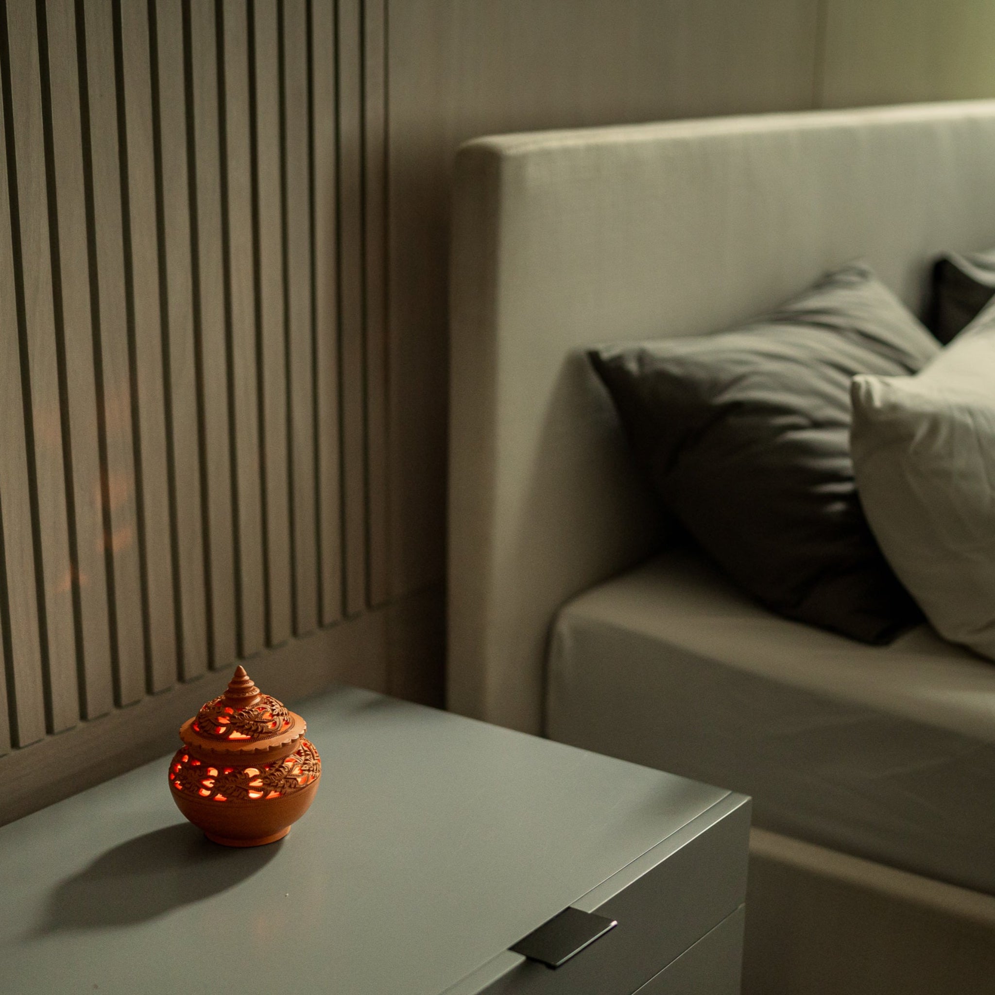 Burnt Orange Tealight Holder - Willow Tree DecorCB265