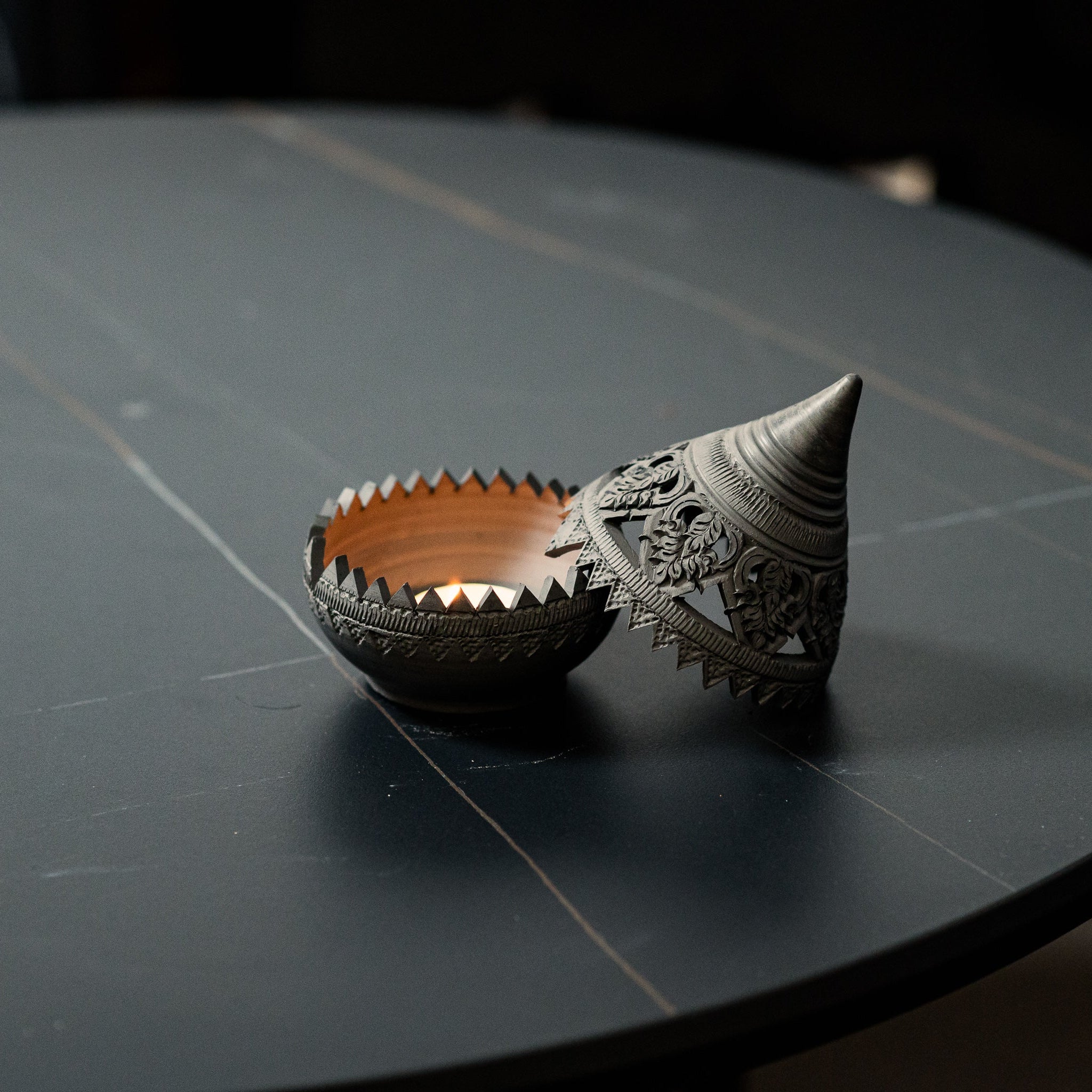 Charcoal Decorative Tealight Holder - Willow Tree DecorCB268