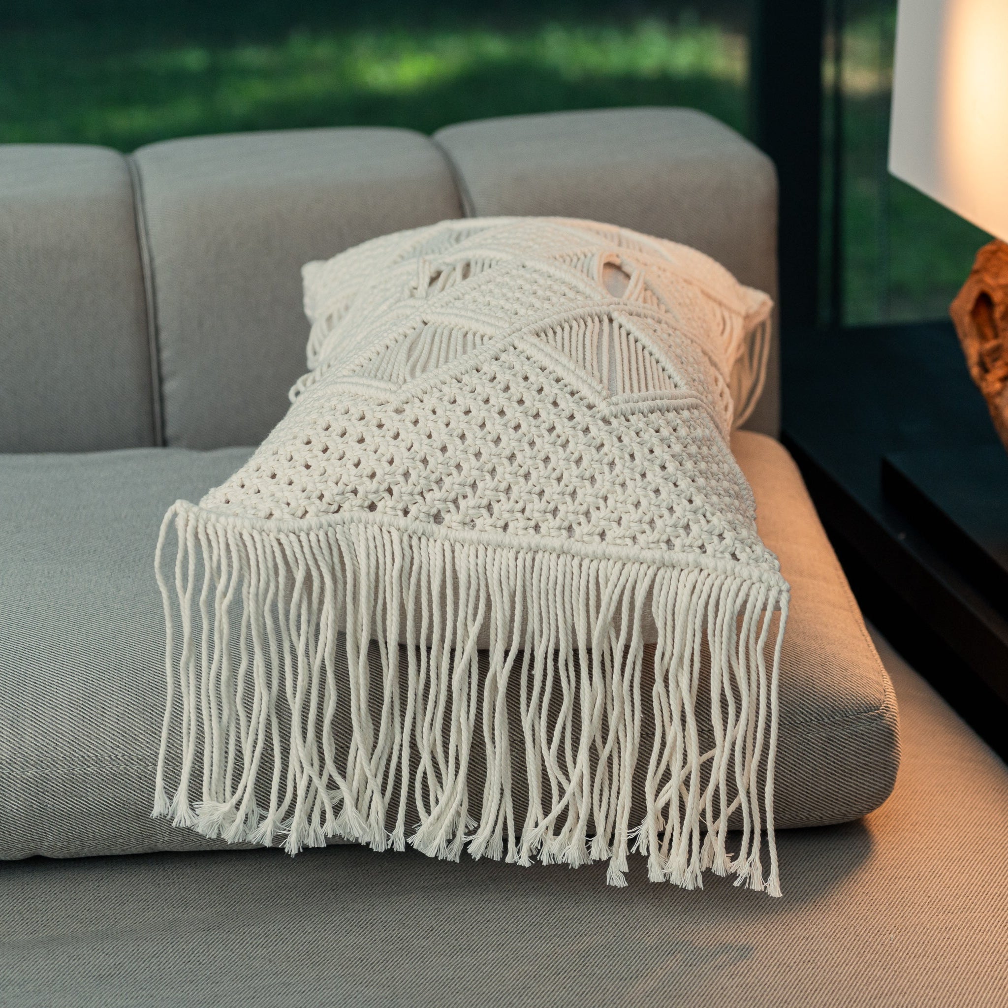 Macrame Cushion Cover (48x28cm) - Willow Tree DecorSF70