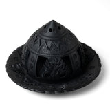 Handcrafted Black Tealight Holder with Plate - Willow Tree DecorCB264