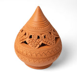 Handmade Burnt Orange Teardrop Tealight Burner - Willow Tree DecorCB231