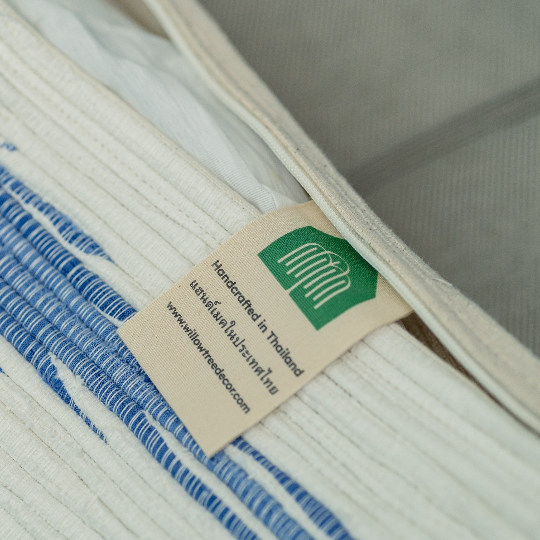 Hand - Woven Blue Wash Cushion Cover (45x45cm) - Willow Tree DecorSF152