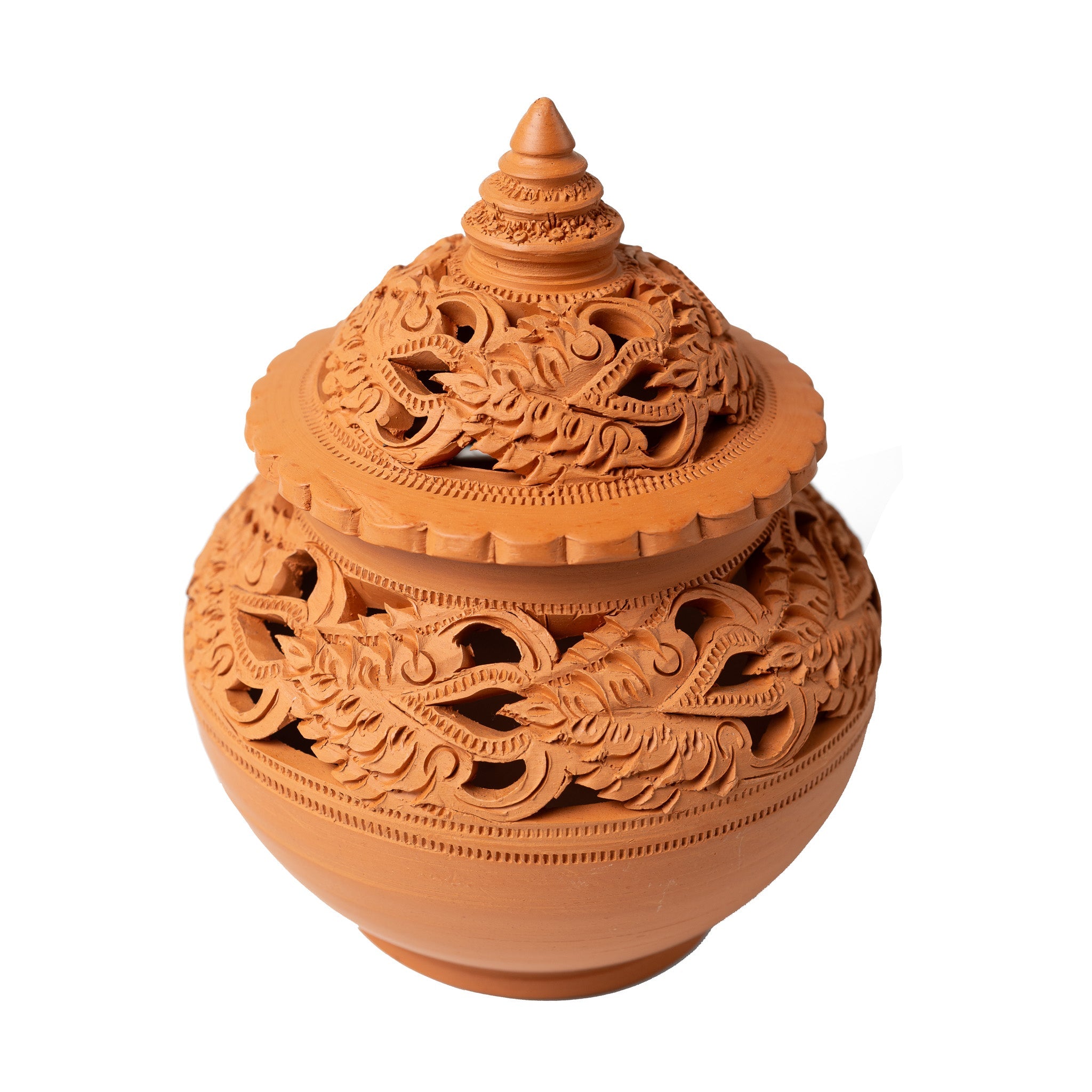 Burnt Orange Tealight Holder - Willow Tree DecorCB265