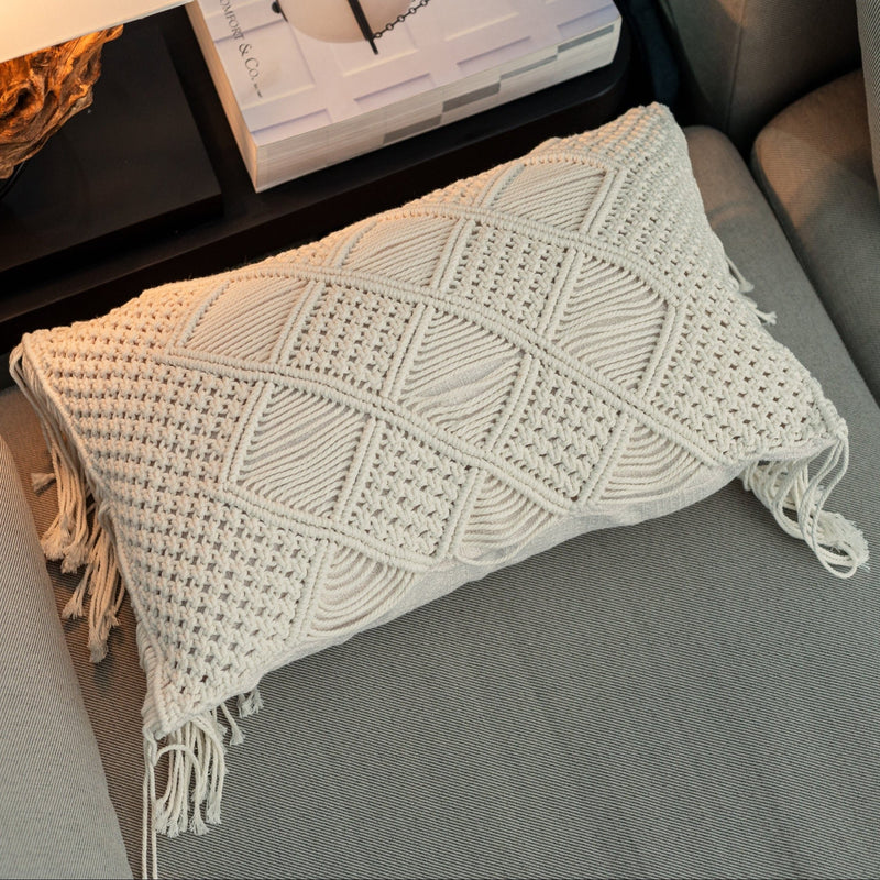 Macrame Cushion Cover (48x28cm) - Willow Tree DecorSF70
