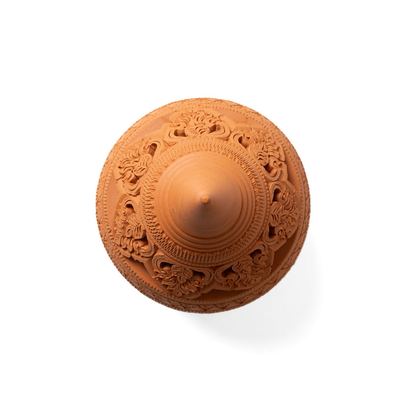 Handmade Burnt Orange Teardrop Tealight Burner - Willow Tree DecorCB231