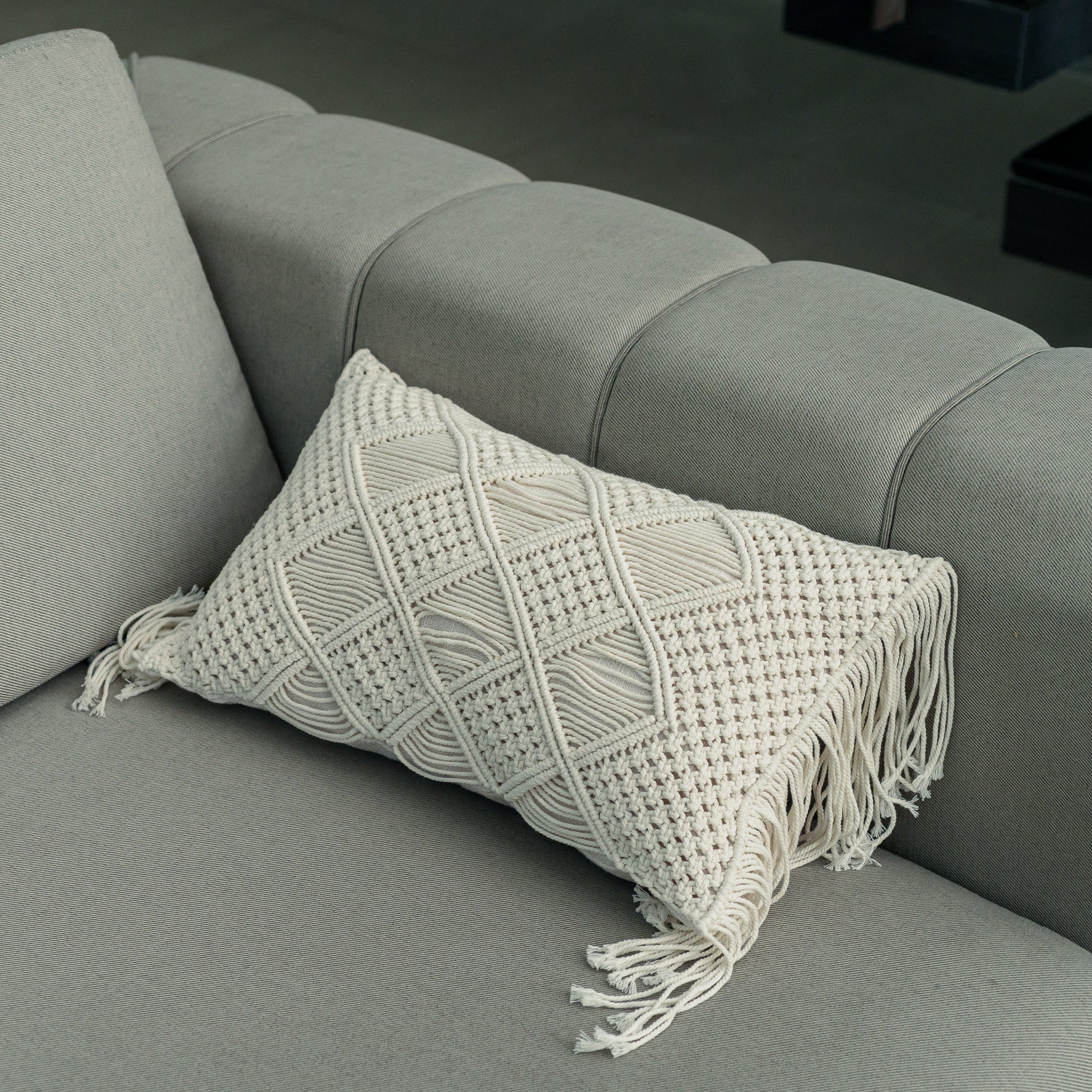 Macrame Cushion Cover (48x28cm) - Willow Tree DecorSF70