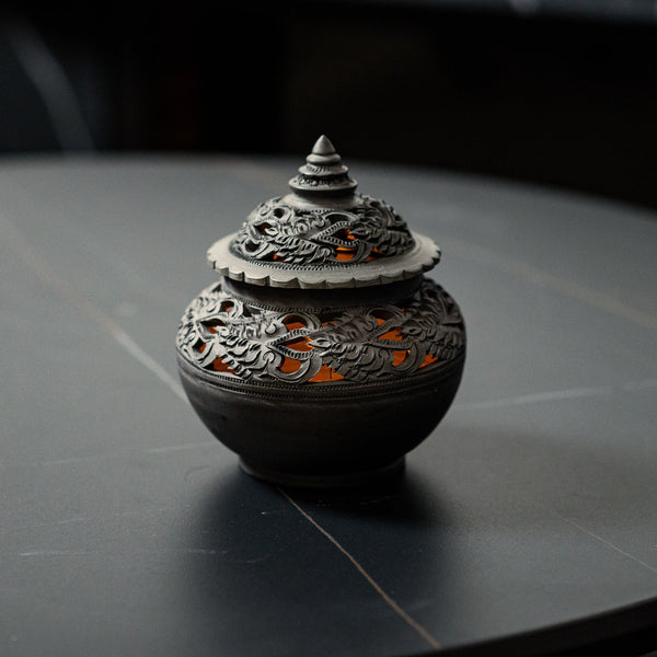 Charcoal Grey Tealight Holder - Willow Tree DecorCB266