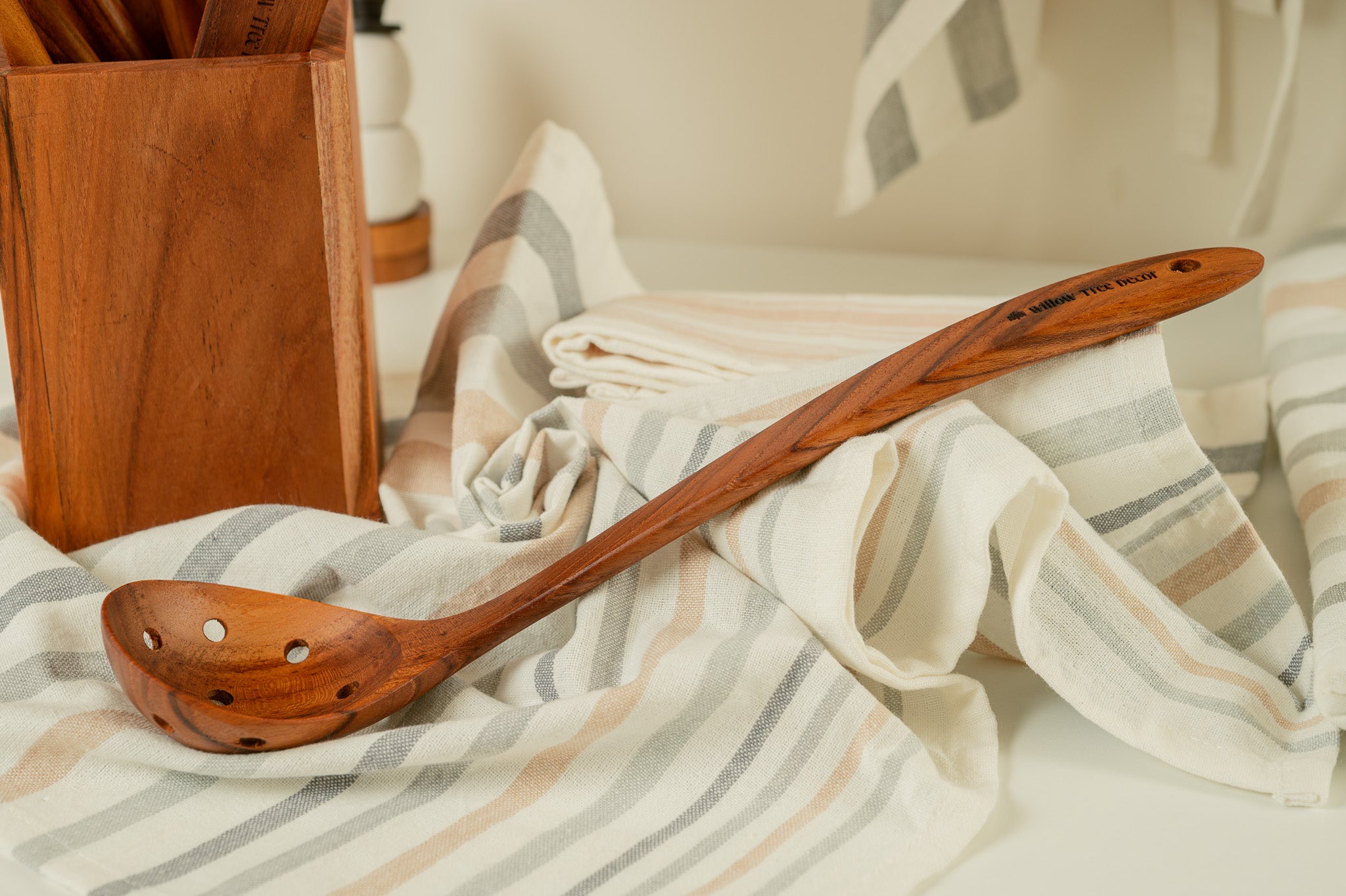 Handmade Golden Teak kitchen utensil by Willow Tree Decor